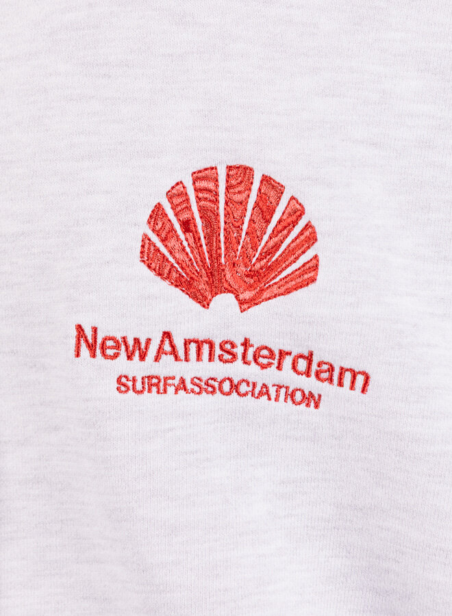 New Amsterdam Surf Association Logo Hoodie Ash / Poppy Red