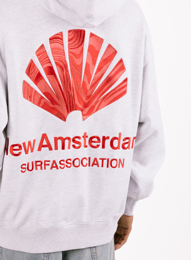 Logo Hoodie Ash / Poppy Red