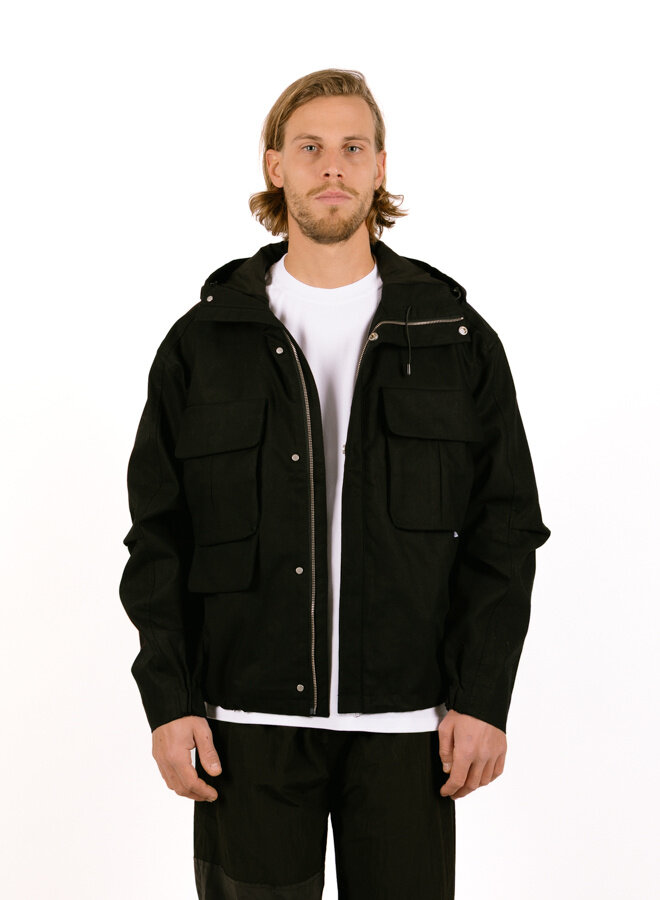 Technical Linen Jacket Black