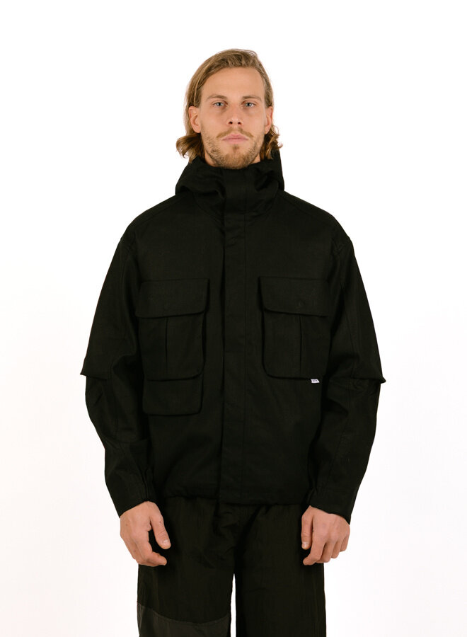 Technical Linen Jacket Black