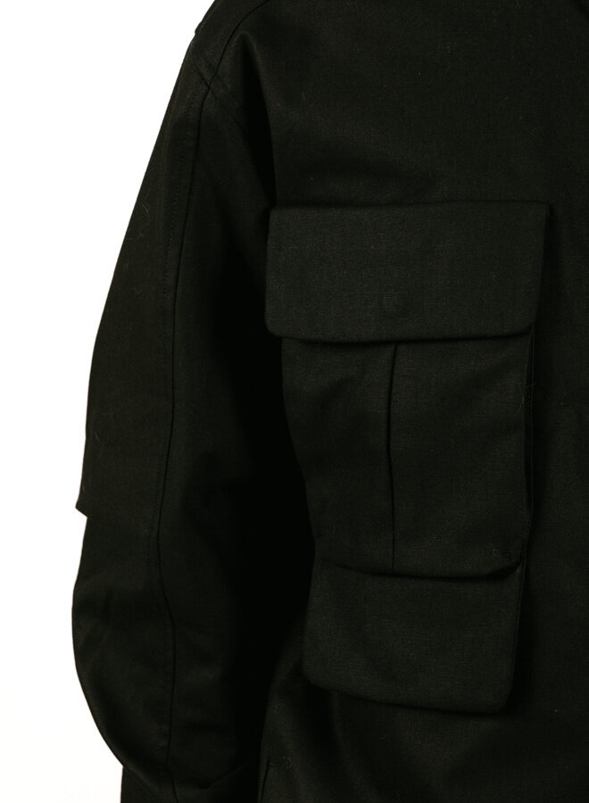 Technical Linen Jacket Black