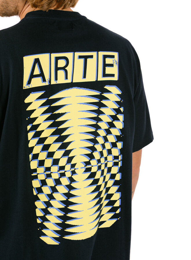 Abstract Back Print T-shirt Navy