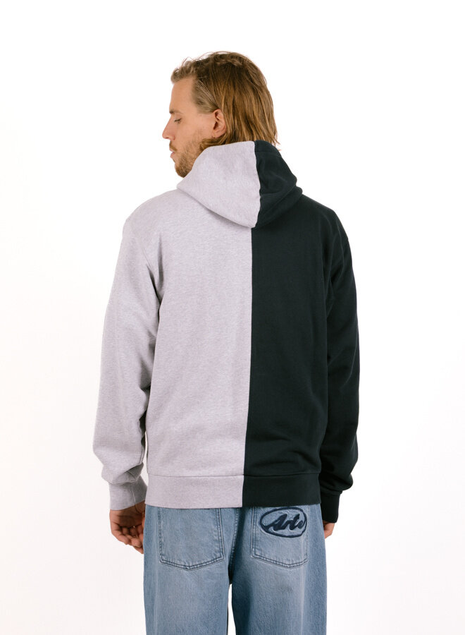 Split Patch Zip Hoodie Grey/Navy