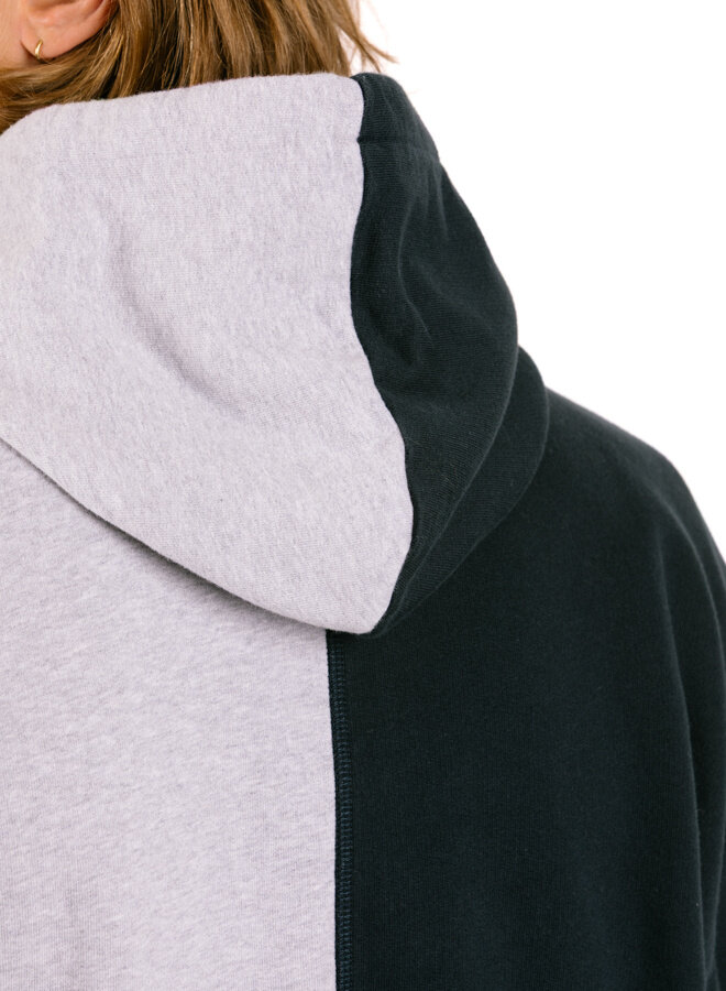 Split Patch Zip Hoodie Grey/Navy