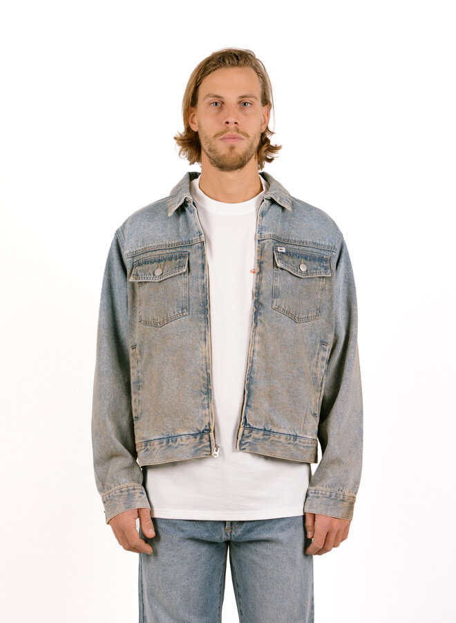 Base Trucker Jacket Heavy Vintage Light Indigo