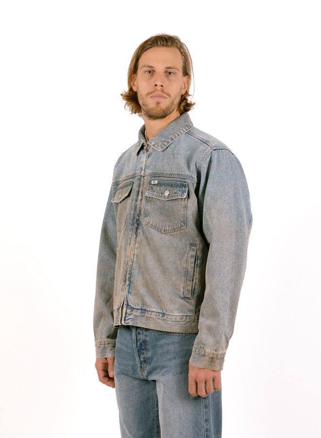 Base Trucker Jacket Heavy Vintage Light Indigo