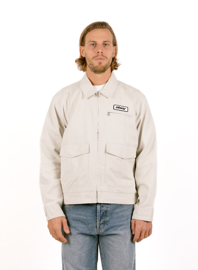 Walter Work Jacket Silver Birch Faded Wash