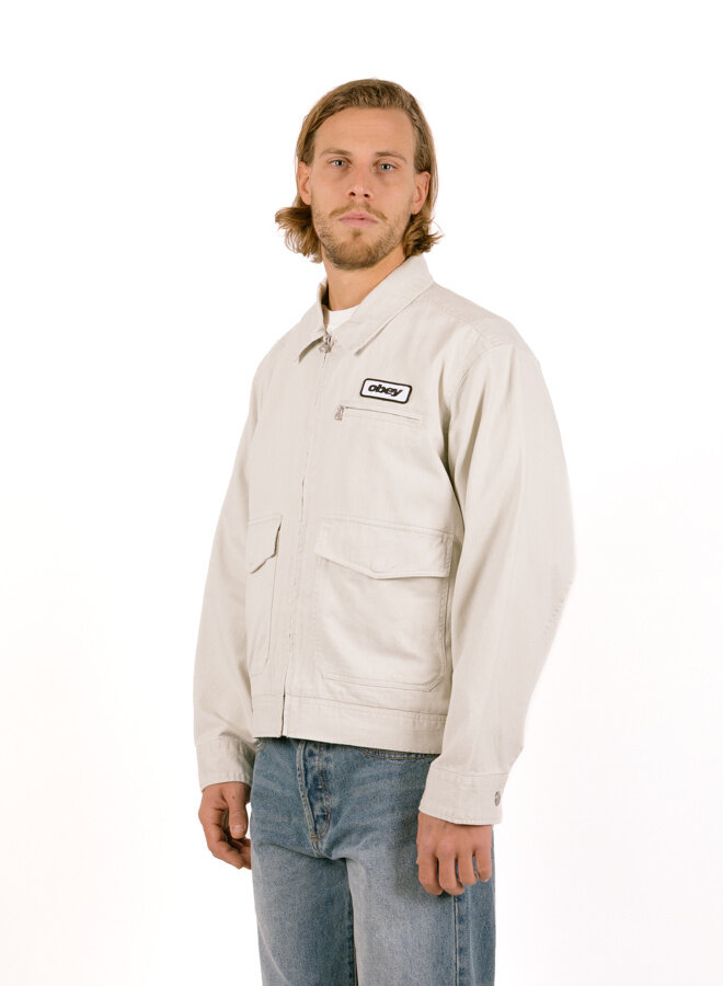 Walter Work Jacket Silver Birch Faded Wash