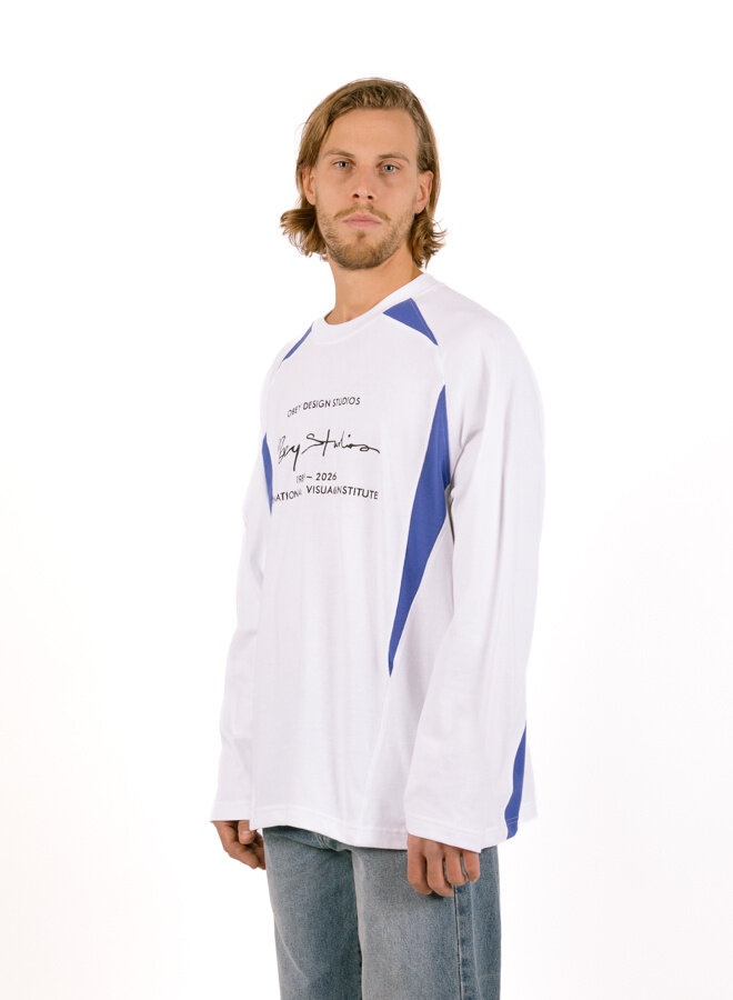 League Shirt Ls White Multi