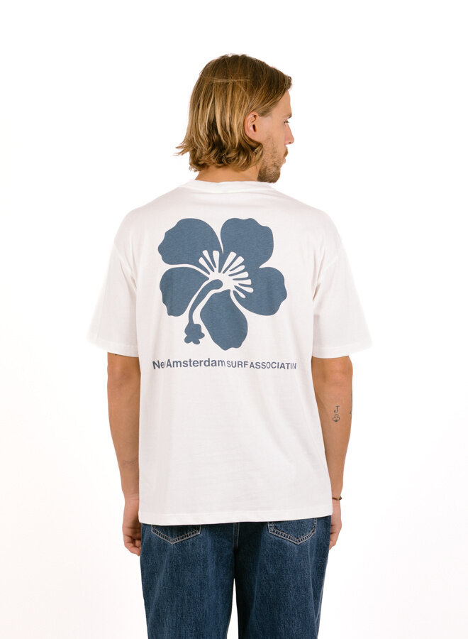 Hibiscus Tee Washed White