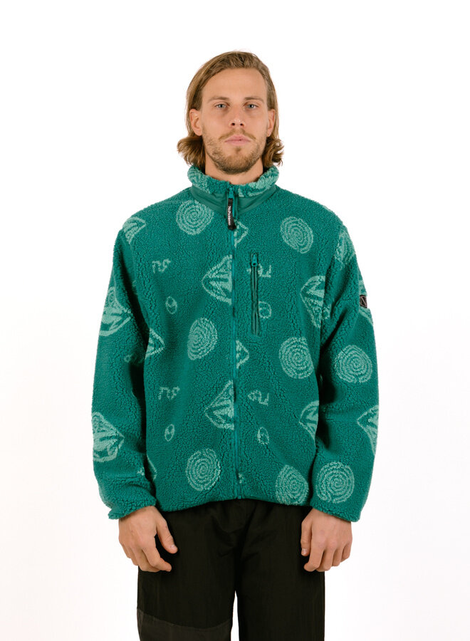Space Travel Fleece Jacket  Aqua