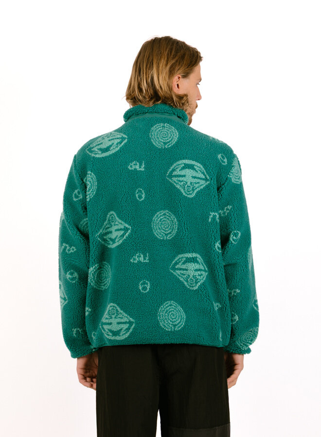 Space Travel Fleece Jacket  Aqua