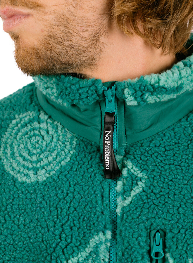 Space Travel Fleece Jacket Men Aqua