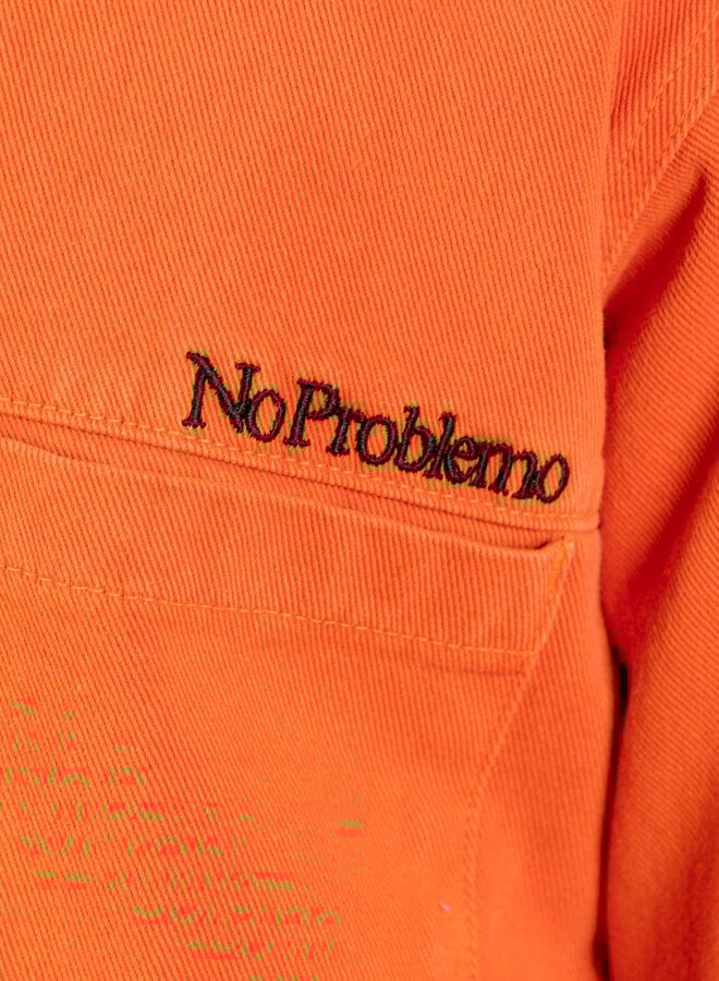 Mini Problemo Denim Ss Work Shirt Men Coral