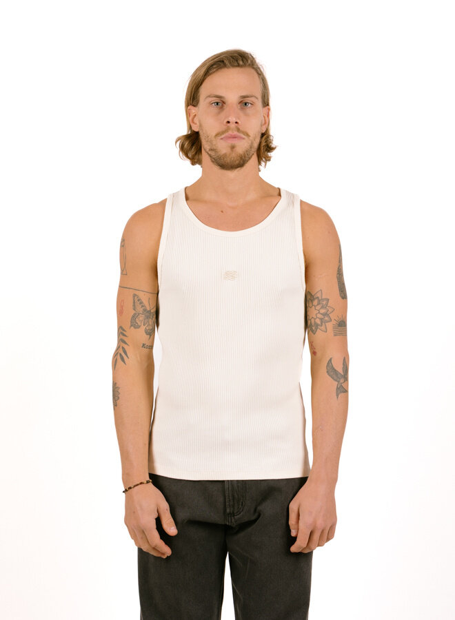 Tank Top Ribbed Antique White