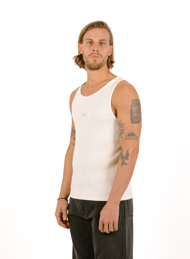 Tank Top Ribbed Antique White