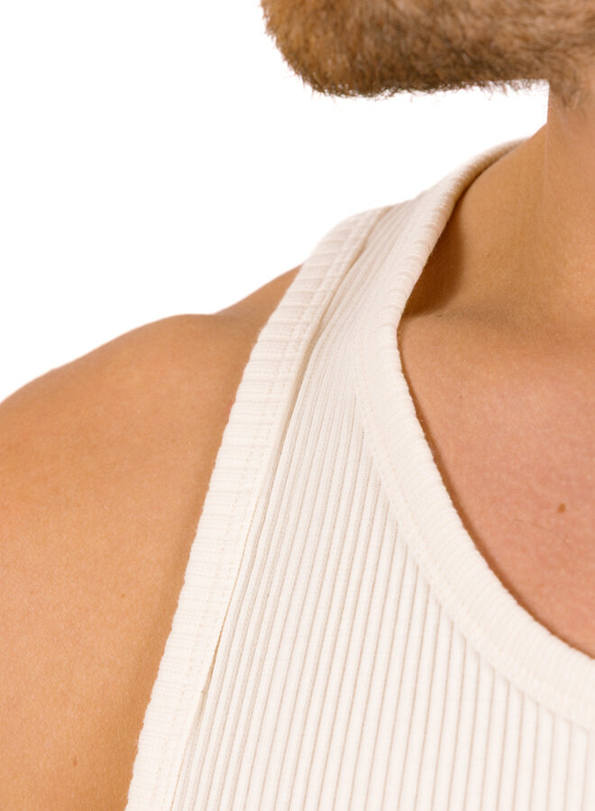 Tank Top Ribbed Antique White