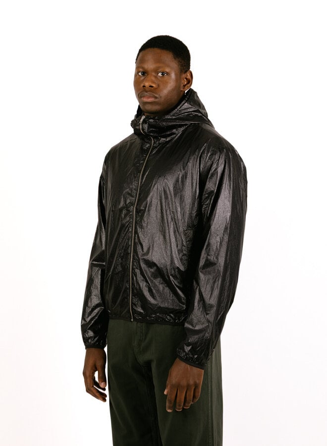 Shiny Nylon Jacket Black