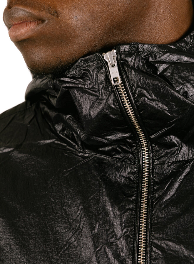 Shiny Nylon Jacket Black