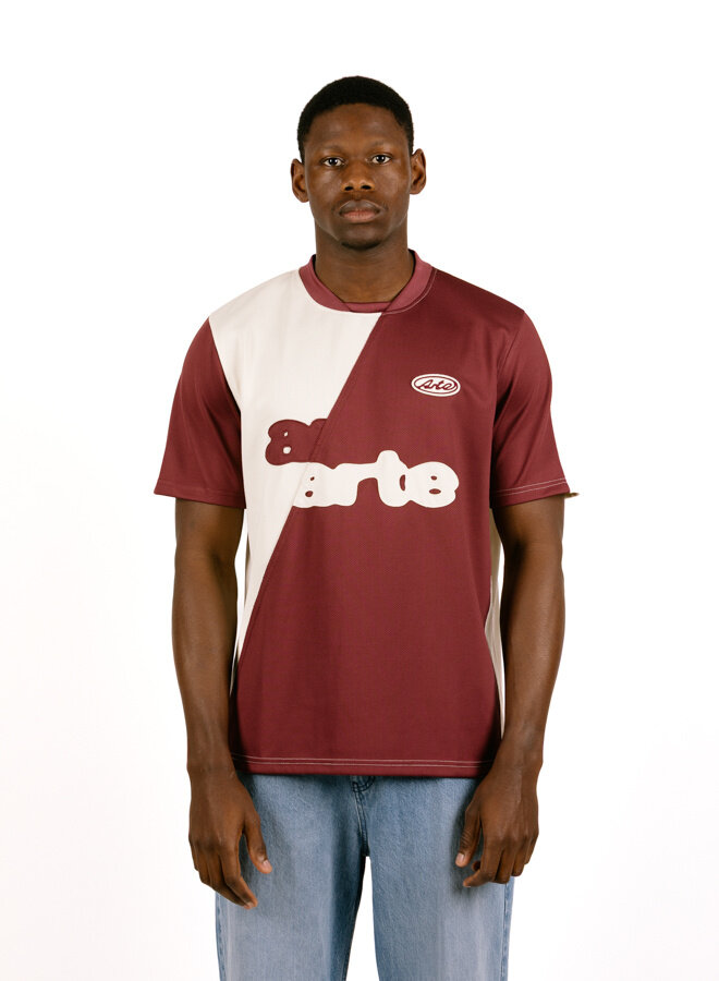 Football T-shirt Bordeaux/Cream