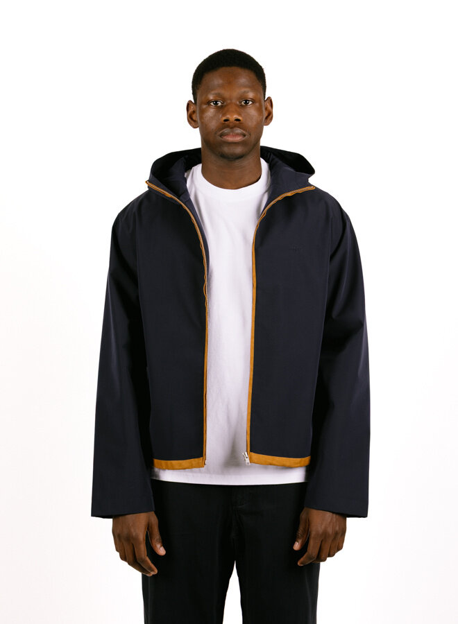 Linen Tape Hooded Jacket Navy