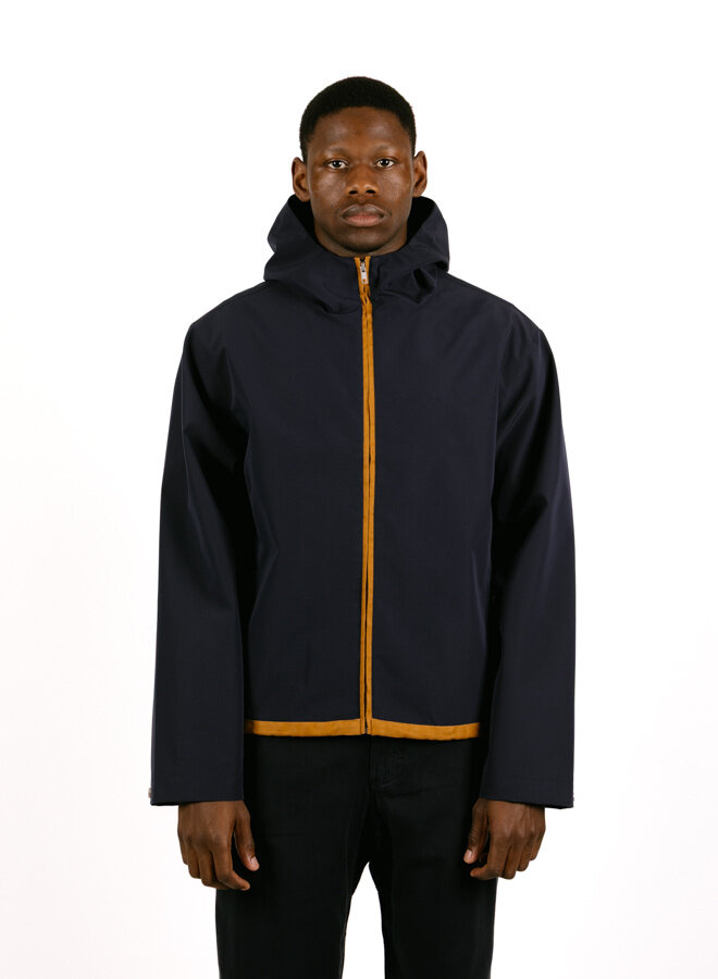 Linen Tape Hooded Jacket Navy