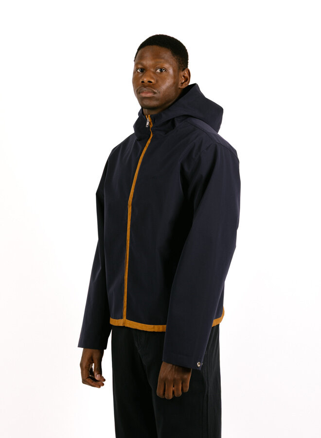 Linen Tape Hooded Jacket Navy
