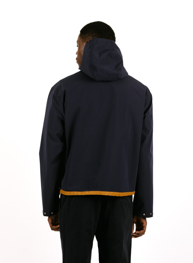 Linen Tape Hooded Jacket Navy