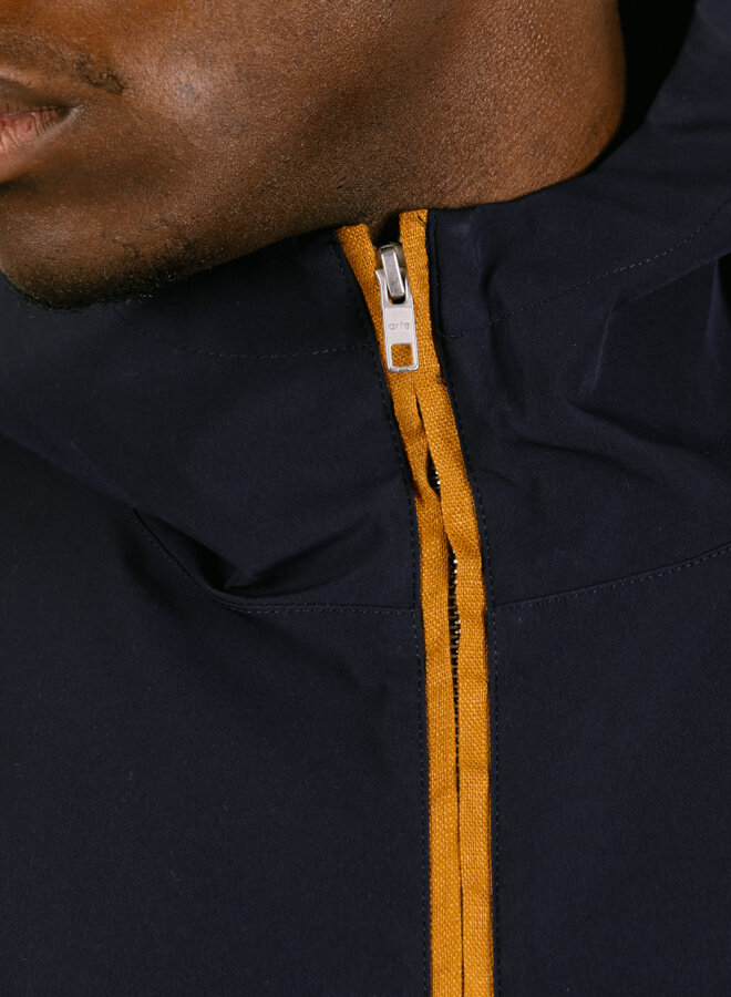 Linen Tape Hooded Jacket Navy