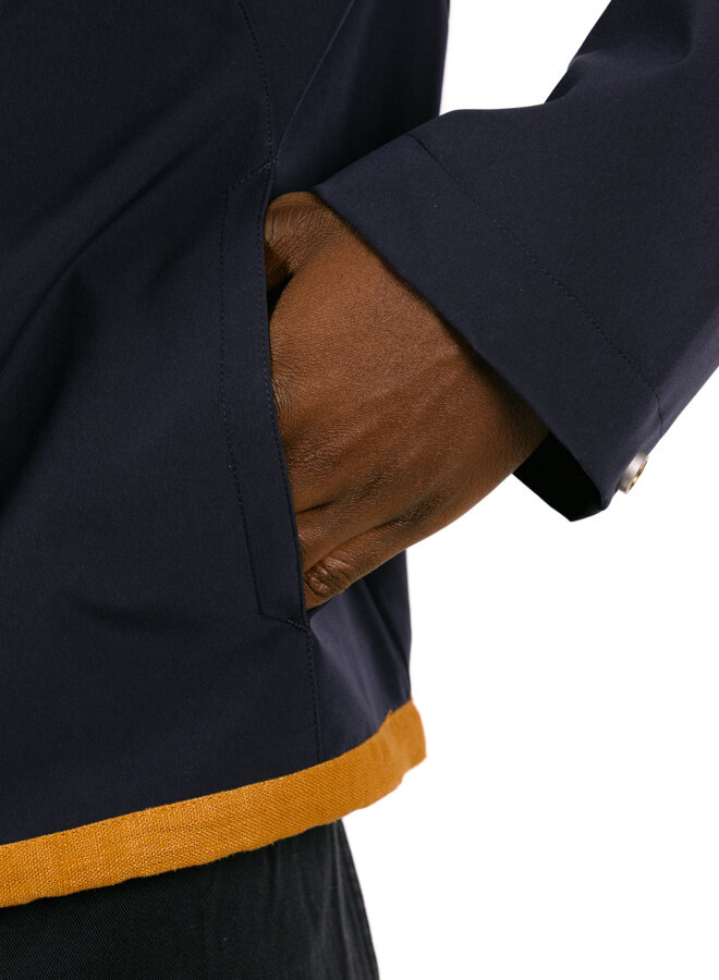 Linen Tape Hooded Jacket Navy