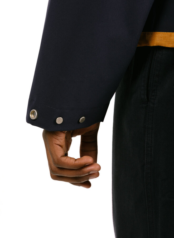 Linen Tape Hooded Jacket Navy