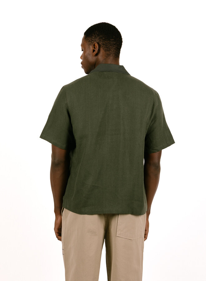 Nylon Linen Shirt Green