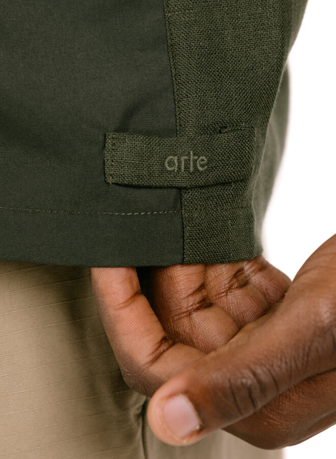 Nylon Linen Shirt Green