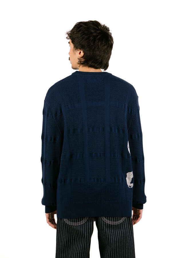 Lion Knit Crewneck Navy Blue