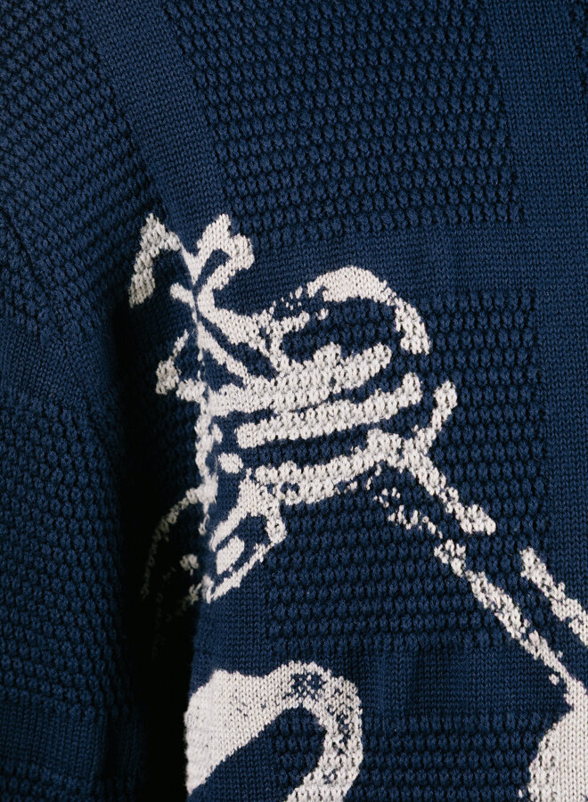 Lion Knit Crewneck Navy Blue