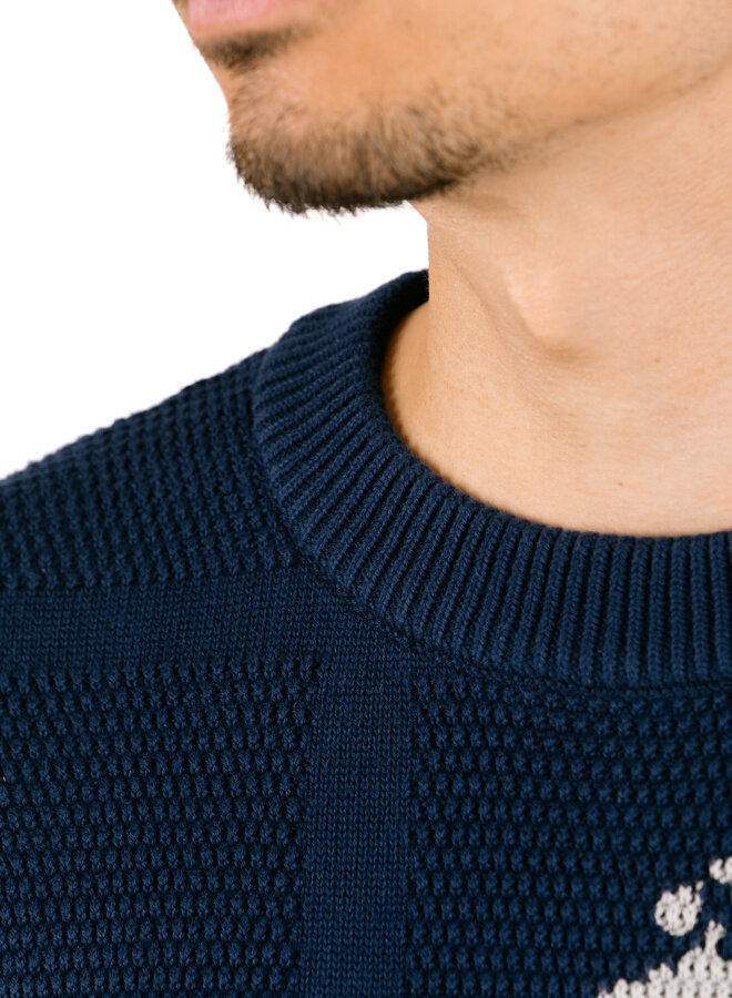 The New Originals Lion Knit Crewneck Navy Blue