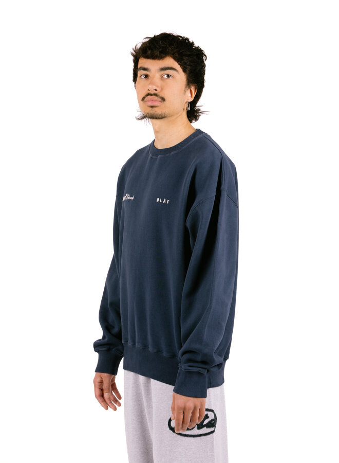 Script Friends Boxy Crewneck Navy