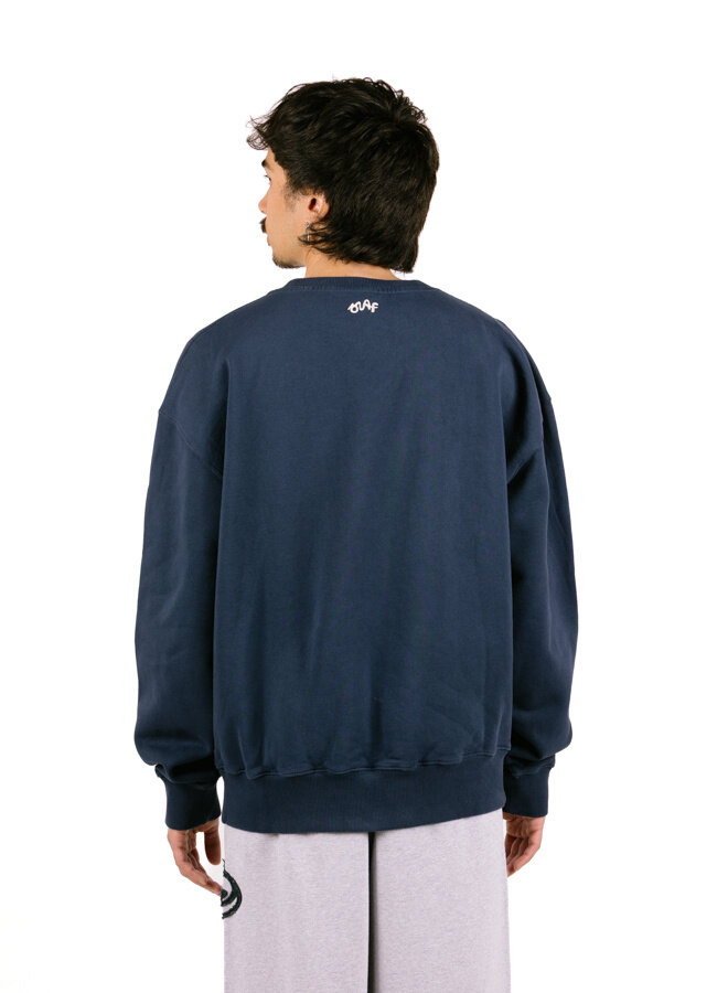 Script Friends Boxy Crewneck Navy
