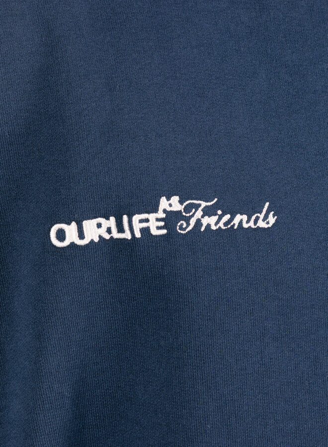 Script Friends Boxy Crewneck Navy