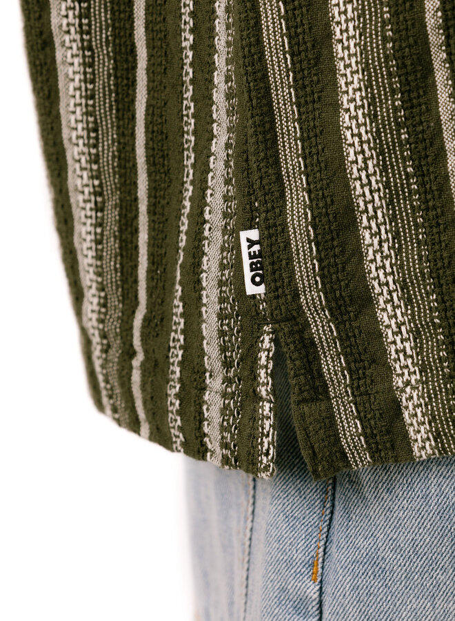 Obey Hugh Woven Dark Sage Multi