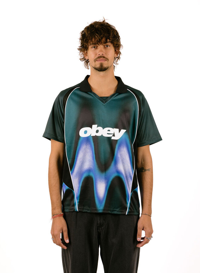 Obey Blurred Soccer Jersey Dark Teal Multi