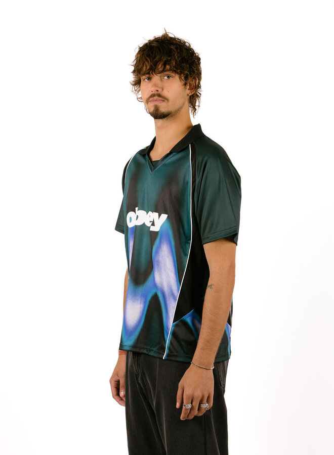 Obey Blurred Soccer Jersey Dark Teal Multi