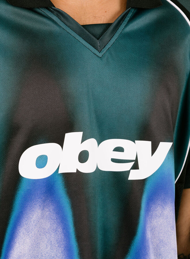 Obey Blurred Soccer Jersey Dark Teal Multi