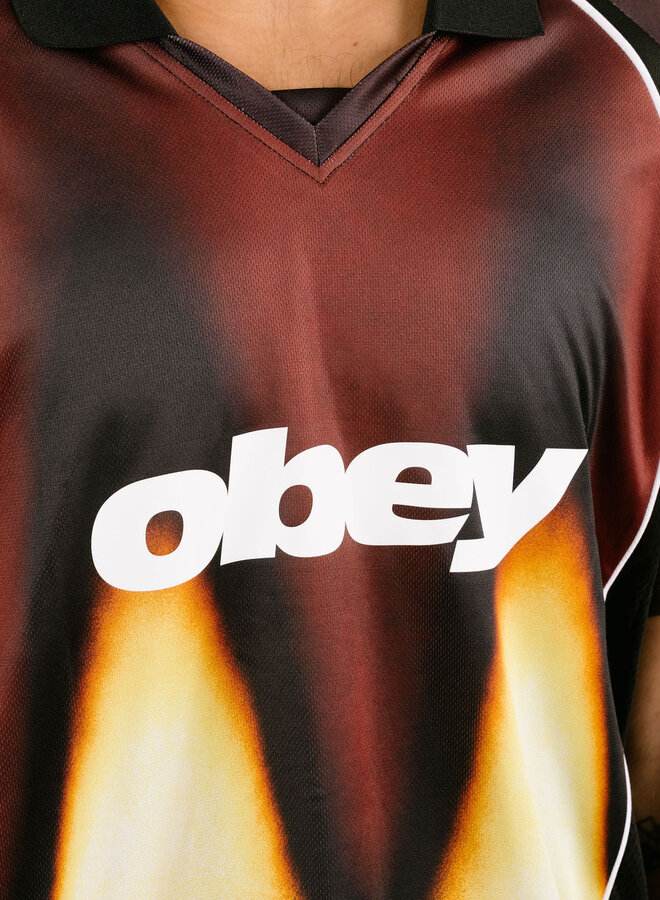 Obey Blurred Soccer Jersey Burnt Red