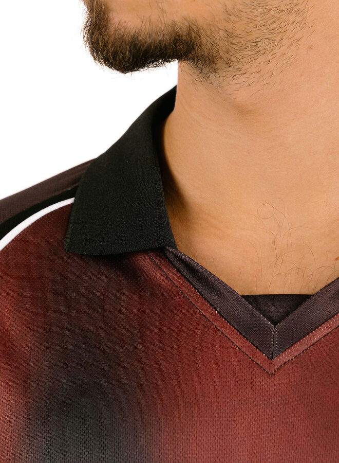 Obey Blurred Soccer Jersey Burnt Red