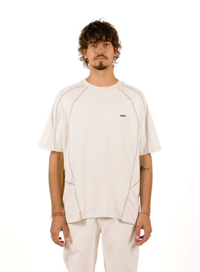 Obey Contrast Stitch Tee Silver Birch