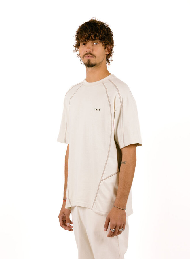 Obey Contrast Stitch Tee Silver Birch