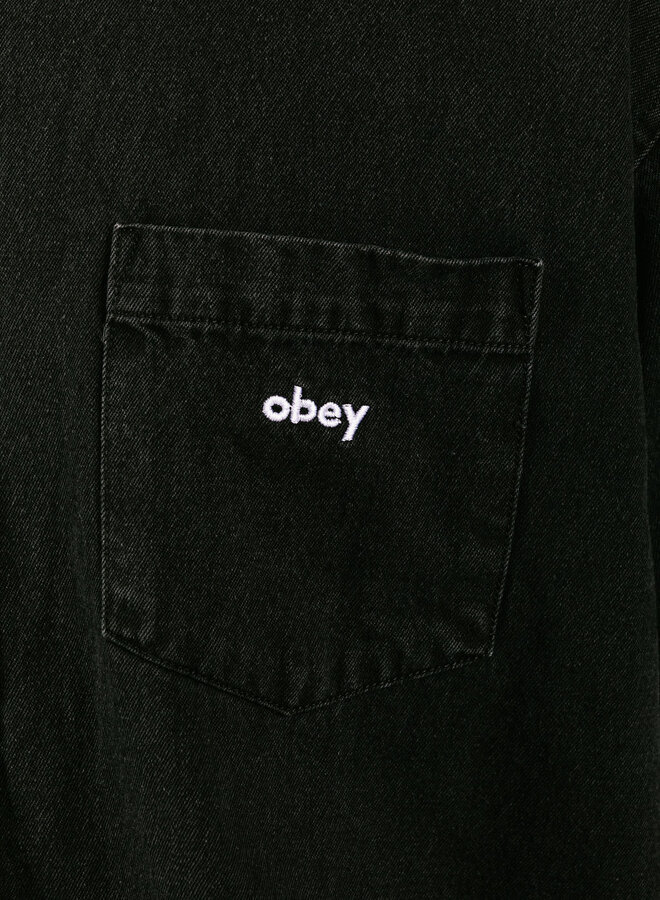 Obey Owens Denim Shirt Faded Black