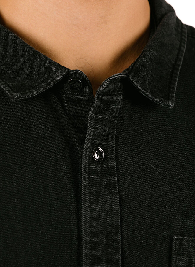 Obey Owens Denim Shirt Faded Black