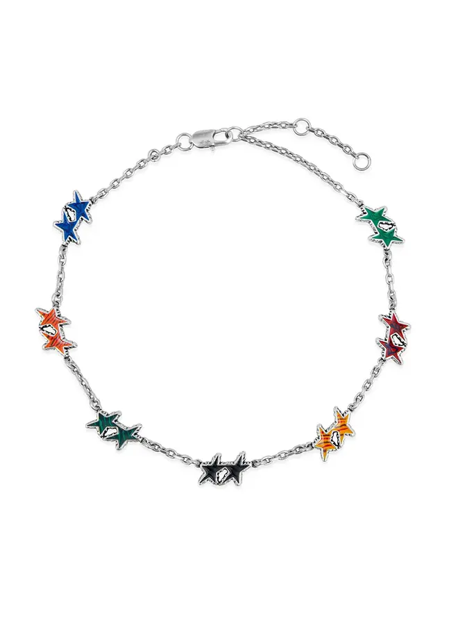 Melted Stars Necklace Silver